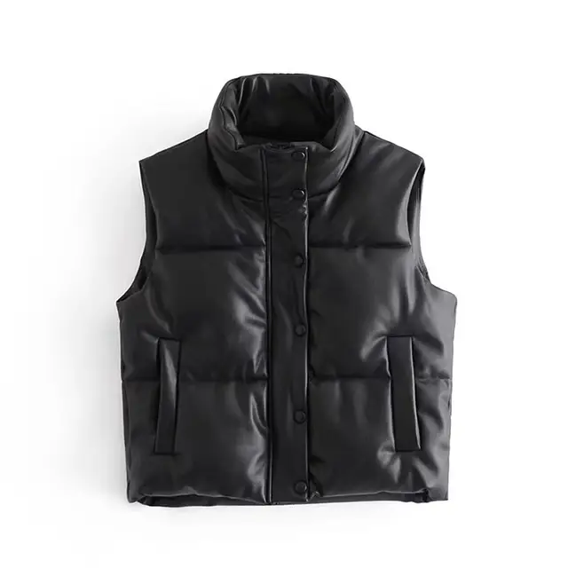 On the Run Faux Leather Puffer Vest