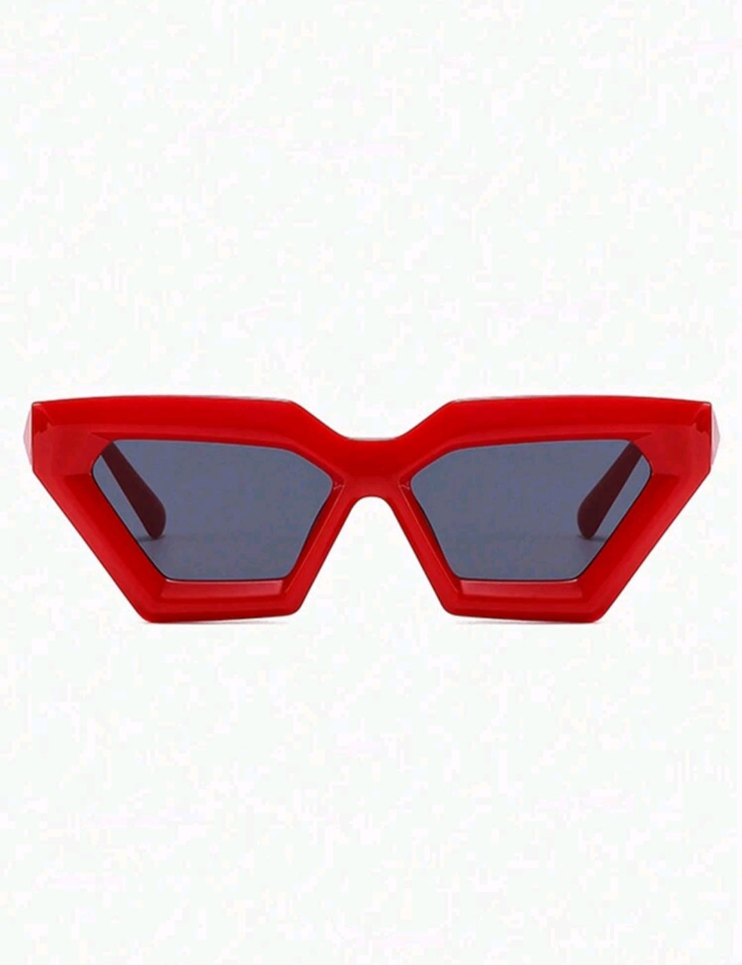 Red Geometric Frame Sunglasses