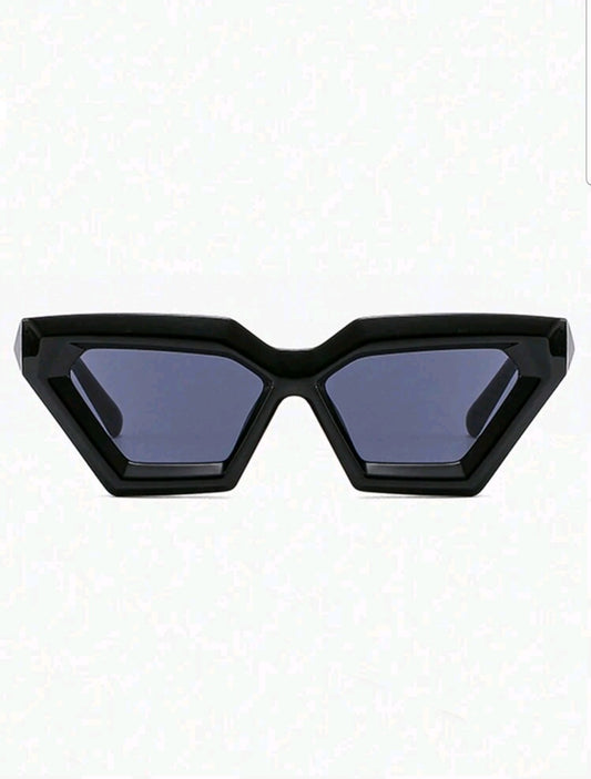 Black Geometric Frame Sunglasses