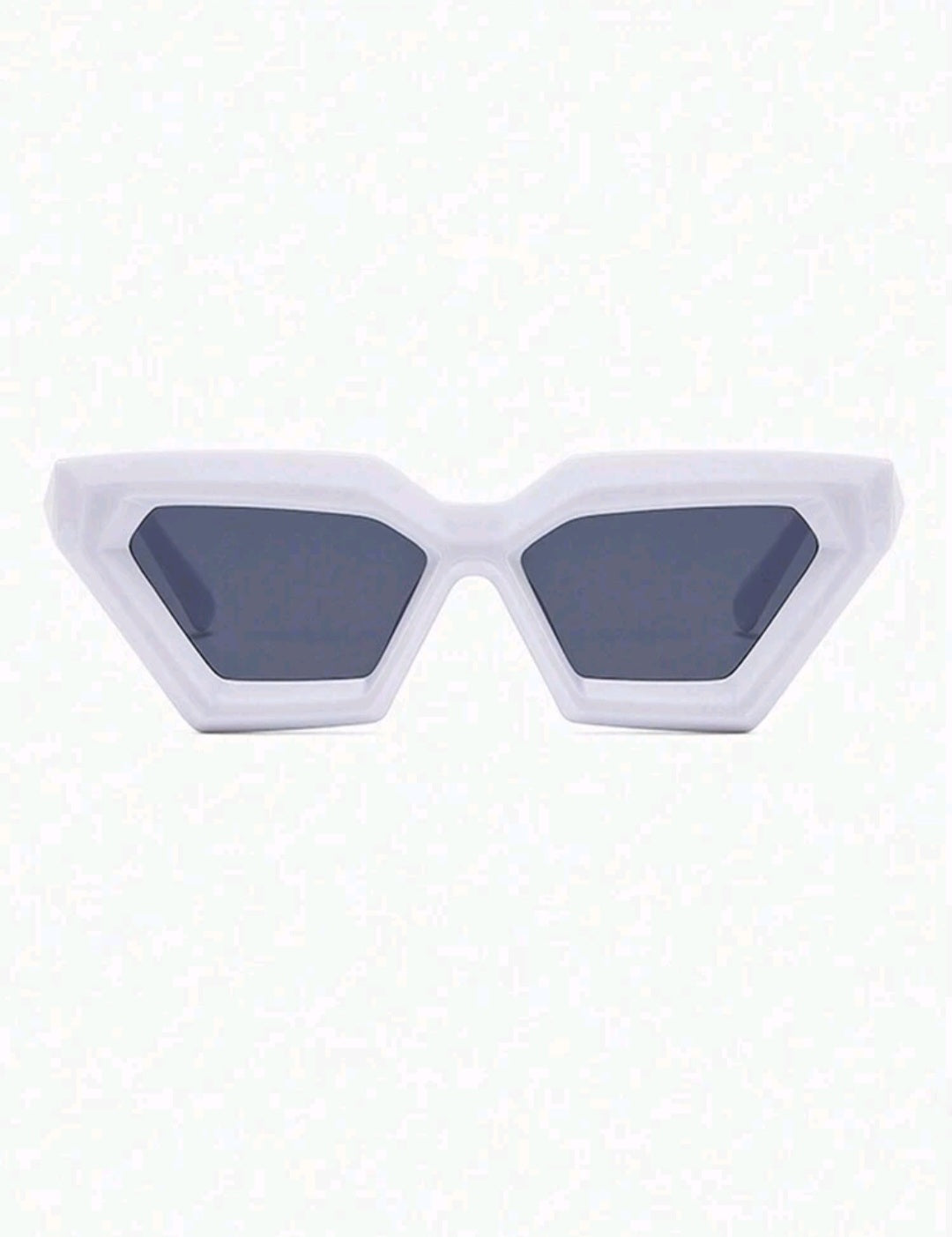 White Geometric Frame Sunglasses